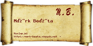 Márk Beáta névjegykártya